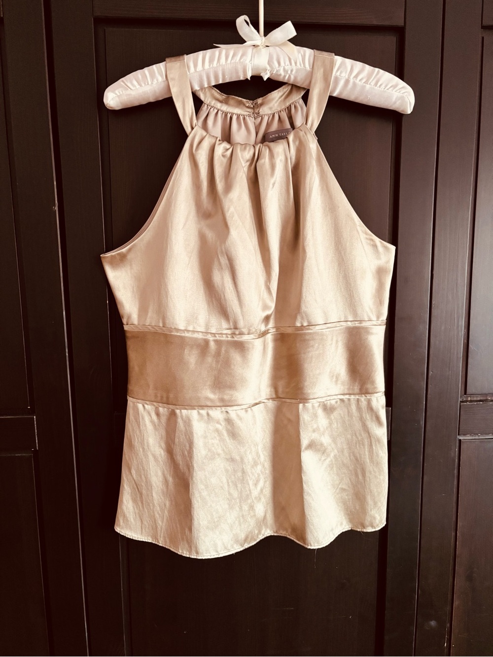 Ann Taylor Metallic Satin Blouse
